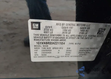 2017 Cadillac Xt5 Luxury from USA, damaged, VIN 1GYKNBRS5HZ217054